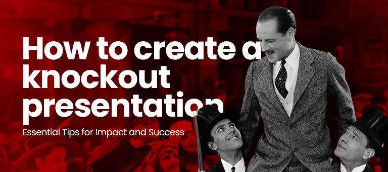 Man in suit smiling with two people, celebrating how to create a knockout presentation with essential tips for impact and success.