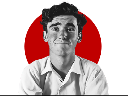 Man looking happy and confident, representing presentation success