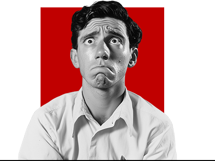 Man looking frustrated and sad, representing presentation struggles