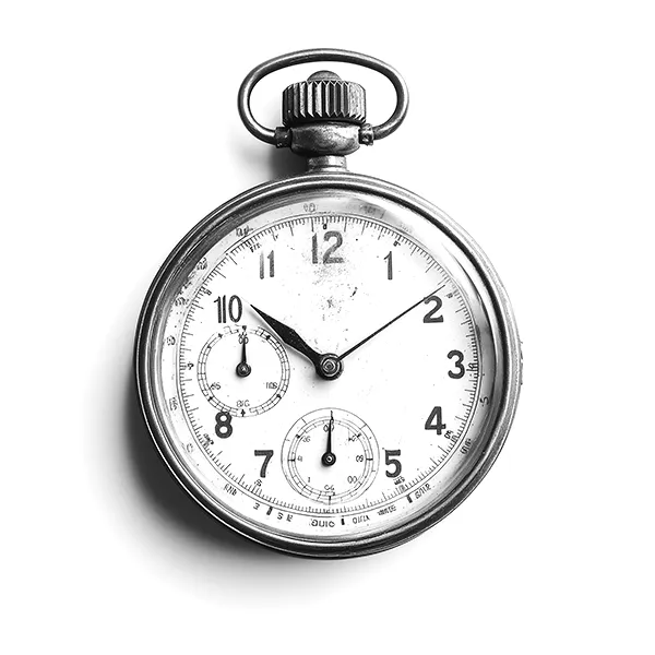 Vintage pocket watch with a metal casing